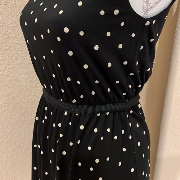 NEW LOFT Sleeveless Polka Dot Jersey Knit Dress XS Petite - Picture 4 of 12
